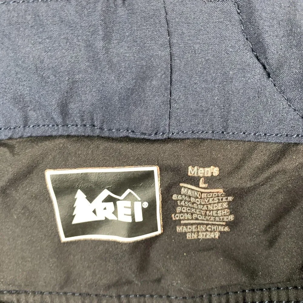 REI Shorts Mens Large Blue 9 Inseam Hiking Quick Dry Stretch Pockets Athletic